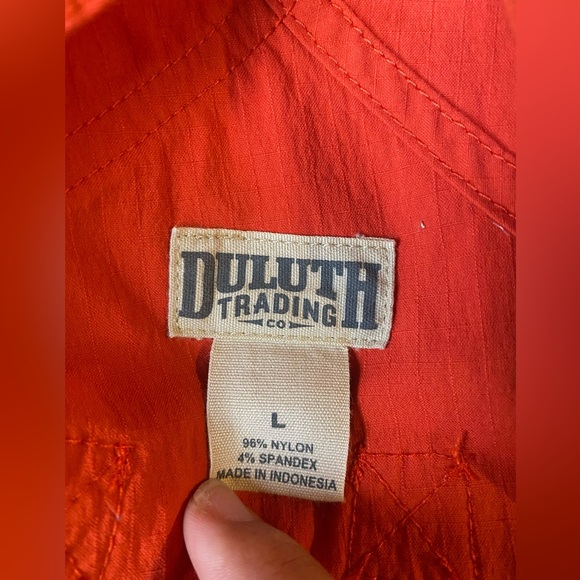 DULUTH Woman's Orange Heirloom Gardening Short Overalls, Size L - Picture 4 of 7